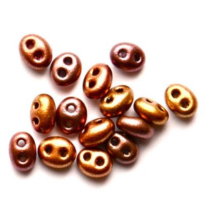 TW028 AB Bronze Metallic Twin Beads