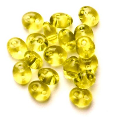 TW032 Transparent Olive Twin Beads