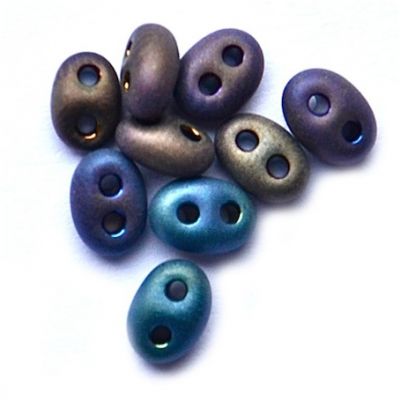 TW035 Frost Black AB Twin Beads