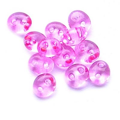 TW046 Transparent Cerise Twin Beads