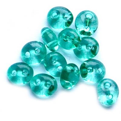 TW051 Transparent Teal Twin Beads