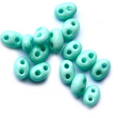 TW065 Opaque Pale Teal Twin Beads