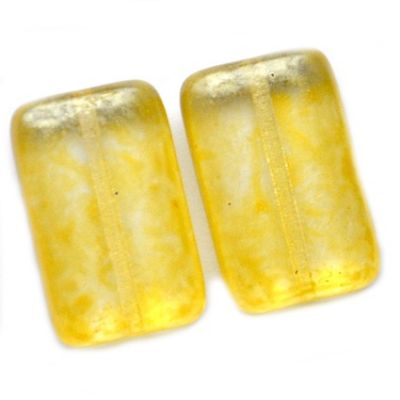 GL4032 20x12mm Yellow Lustre Glass Oblong