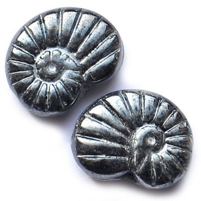 GL4104 13x16mm Gunmetal Ammonite Bead