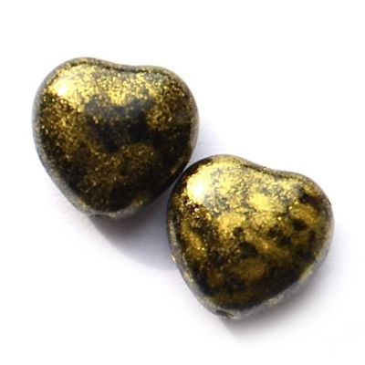 GL4135 8mm Old Gold Metallic Heart