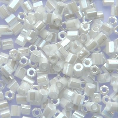 HEX072 Ceylon White Size 8 Hex beads