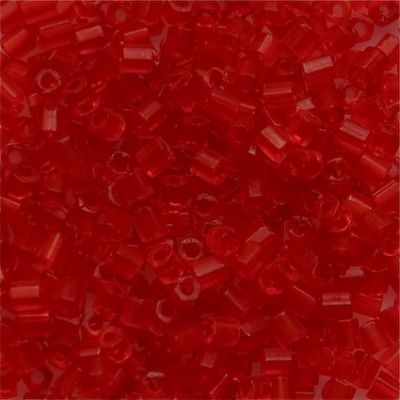 HEX103 Transparent Red Size 11 Hex Beads