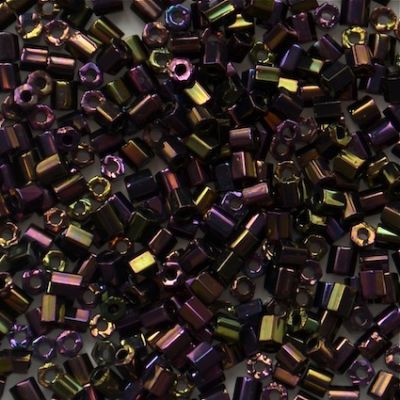 HEX864 Purple Scarab Size 11 Hex Beads