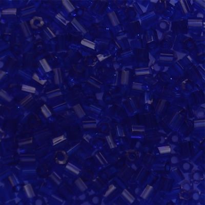 HEX485 Transparent Sapphire Blue Size 11 Hex Beads