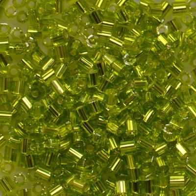 HEX674 Silver Lined Olive Size 11 Hex Beads