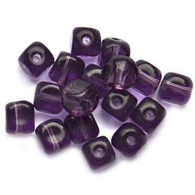 GL5005 4mm Rounded Purple Cube