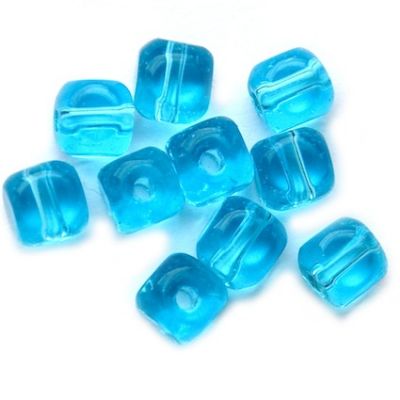 GL5012 6mm Rounded Turquoise Cube