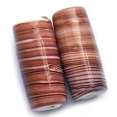 GL5058 22x10mm Stripy Pink/Lilac Tube