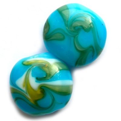 GL5136 18mm Turquoise Swirl Cushion Disc