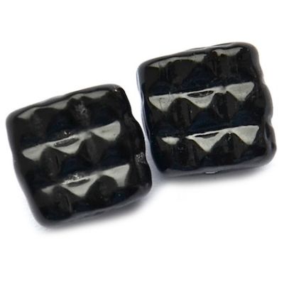 GLx5299 12mm Opaque Black Squiggly Square