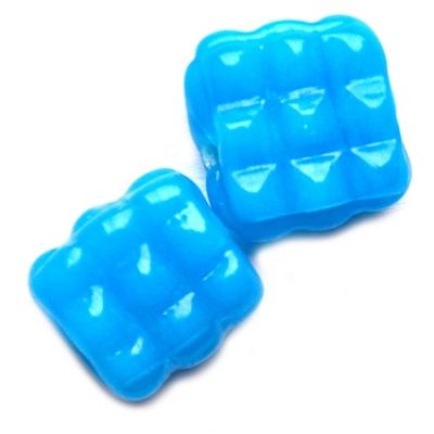GLx5303 12mm Opaque Turquoise Squiggly Square