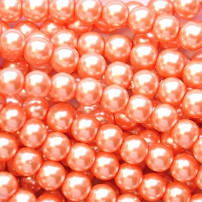 GP815 8mm Warm Peach Glass Pearls