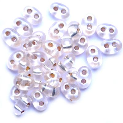 TW078 Silver Lined Pearl Pale Apricot Twin Bead