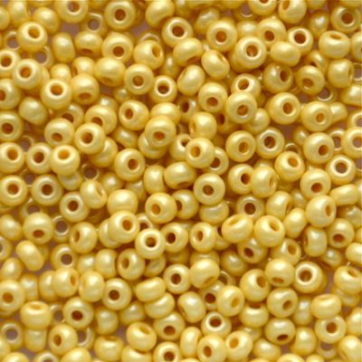 RC102 Mustard Yellow Pearl Size 8 Seed Beads
