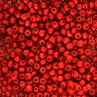 WD302 Bag of 2mm Red Wooden Beads
