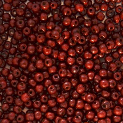 WD407 Bag of 3mm Red Brown Wooden Beads