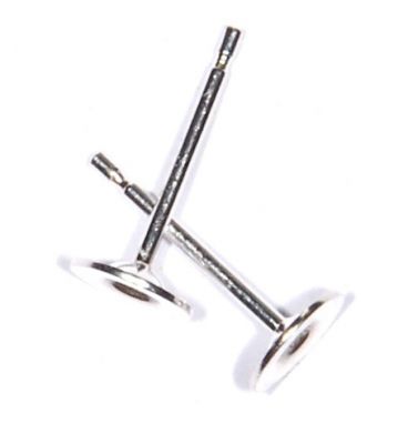 SS004 Pair of 5mm Sterling Silver Flat Pad Stud fitting