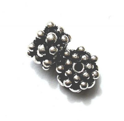 SS022 8x5mm Indian Silver Beaded Barrel