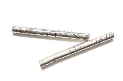 SS038 20x2mm Indian Silver Fine Ribbed Tube
