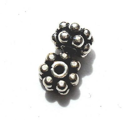 SS044 5x3mm Indian Silver 2 Row Beaded Tyre