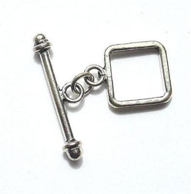 SS055 12mm Indian Silver Squared Toggle Clasp