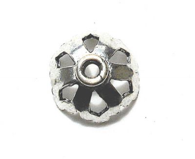 SS068 8x4mm Indian Silver Filigree Bead Cup