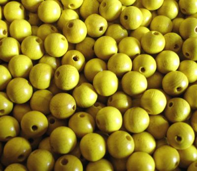 WD1002 Pack of 10mm Dirty Yellow Wood Rounds