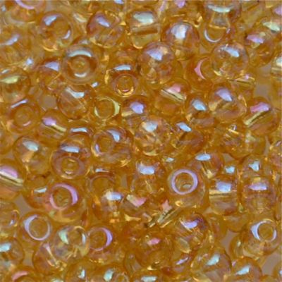 RC274 Trans Pale Topaz AB Size 6 Seed Beads