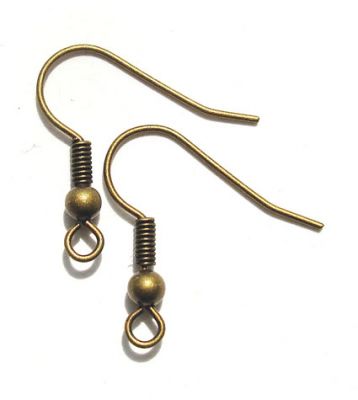 FN001 Pair of Burnished Gold Fishhook Earwires