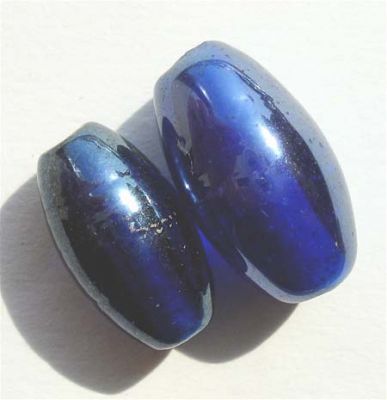 GL0055 16x9mm Blue Lustred Oval
