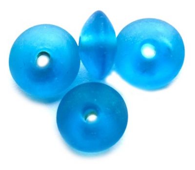 GL0354 10mm Turquoise Frosted Chakri