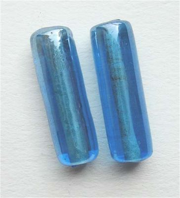 GL0441 20x6mm Turquoise Lustred Tube