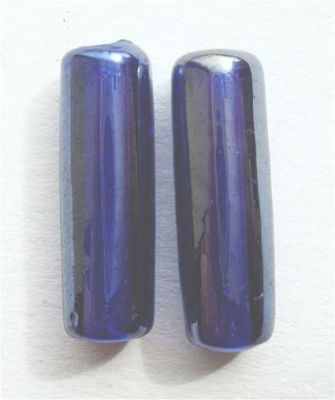 GL0446 20x6mm Blue Lustred Tube