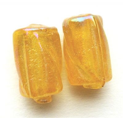 GL0977 10x8mm Yellow Twisted Tube