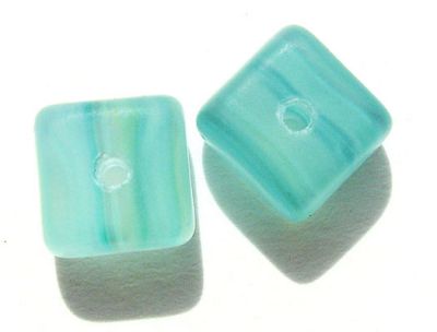 GL0767 6x5mm Teal Marl Rounded Cube