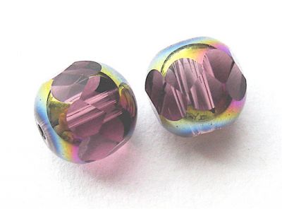 GL2450 8mm Amethyst Faceted Rondelle with AB Finish
