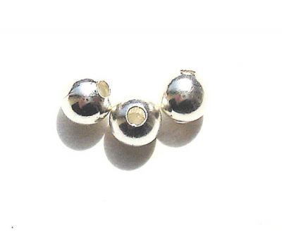 MB003 3mm Silver Round Metal Bead