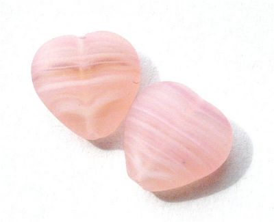 GL0696 10x12mm TH Frost Peach Marl Heart