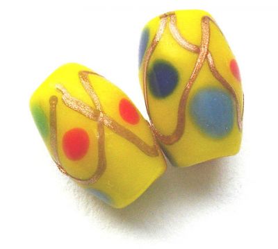 GL2231 15x10mm Yellow Spotted Oval