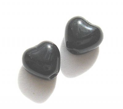 GL1339 6mm Black Heart Bead