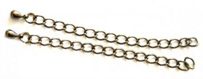FN185 6cm Grey Black Extension Chain with Drop