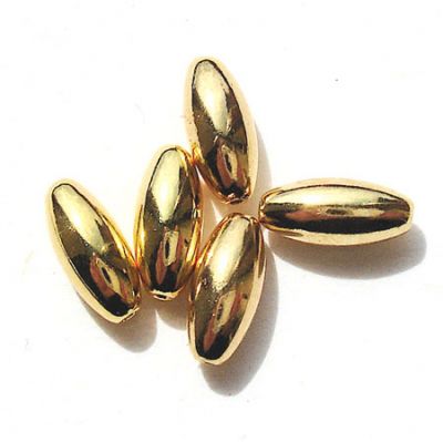 MB005G Small Gold Oat Bead