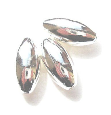 MB006S Large Silver Oat Bead