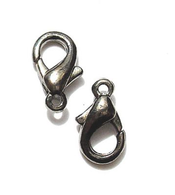 FN023 Grey Black Small Lobster Clasp 10mm