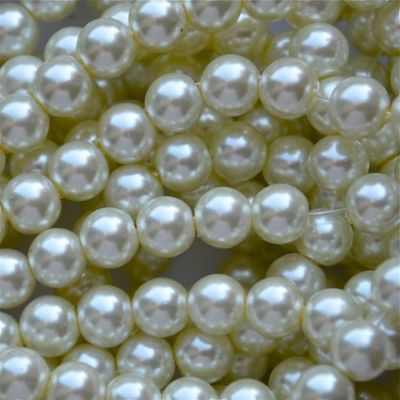 GP802 8mm Ivory Glass Pearls